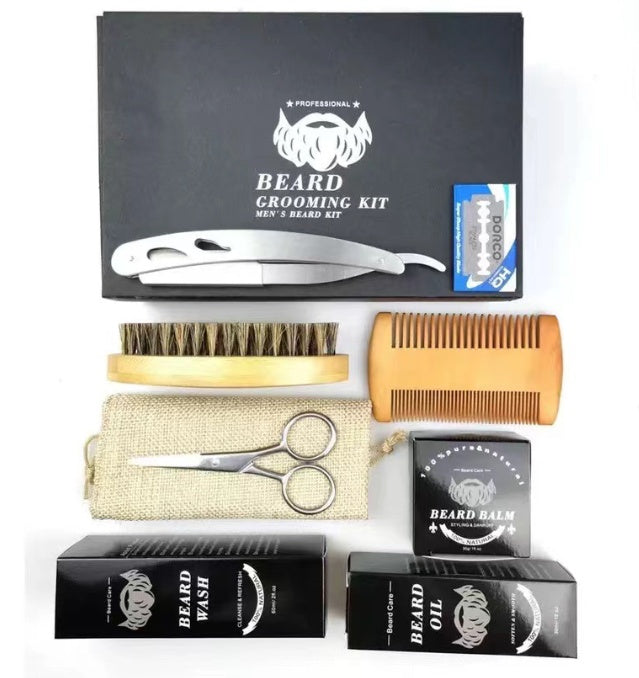 Men's Beard Grooming Kit Beard Roller Cleaning Disinfectant Men dealsniper-net
