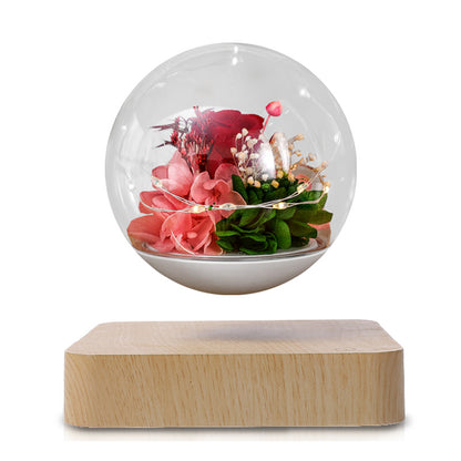 Home Desk Decoration Magnetic Levitation Perpetual Flower Ornament Home Decor dealsniper-net Light wood grain Red AU