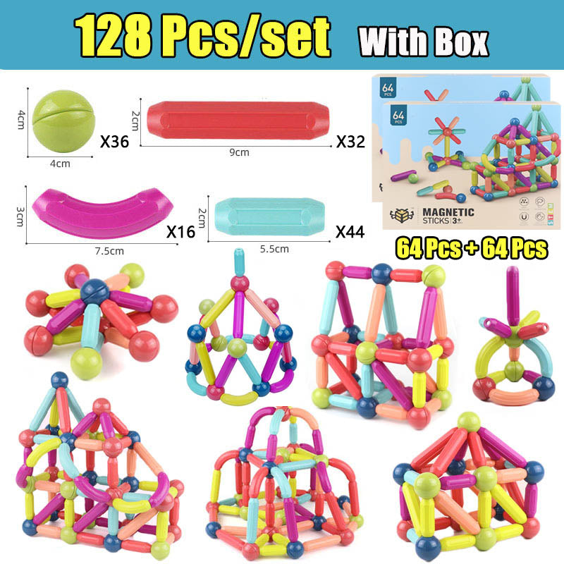 Big Size DIY Magnetic Construction Set Early Learning Constructor Kids DealSniper.net 2pcs 64pcs