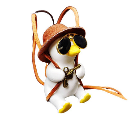 Pistol Cowboy Duck Car Rearview Mirror Pendant Decoration Vehicle Gym From House