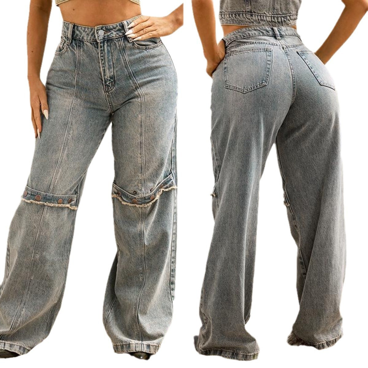 Y2k Baggy Wide Leg Jeans Women Vintage Streetwear Women dealsniper-net