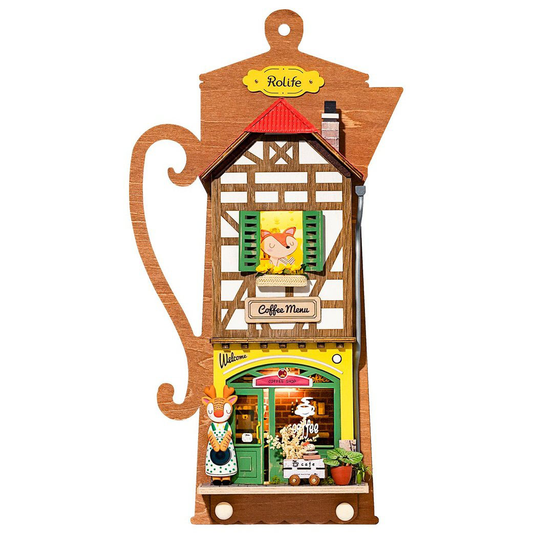 Robotime Rolife Wall Hanging Decoration Love Post Office Stylish Home Deco Kids Girls Miniature House Kits DS019 DS022 Kids dealsniper-net DS020