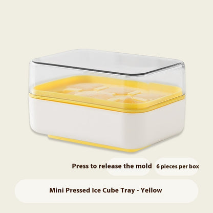 Mini Press Silicone Ice Tray Easily Removable Kitchen dealsniper-net Yellow