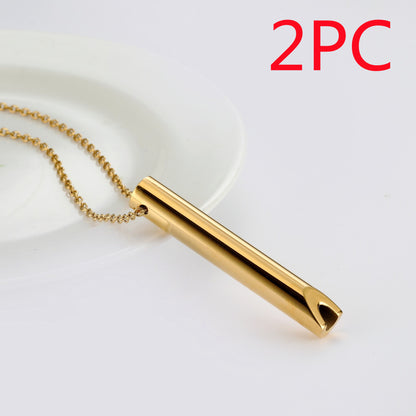 Breathing Necklace Adjustable Breathing Relieve Pressure Jewelry dealsniper-net 2PC Gold Q0001C