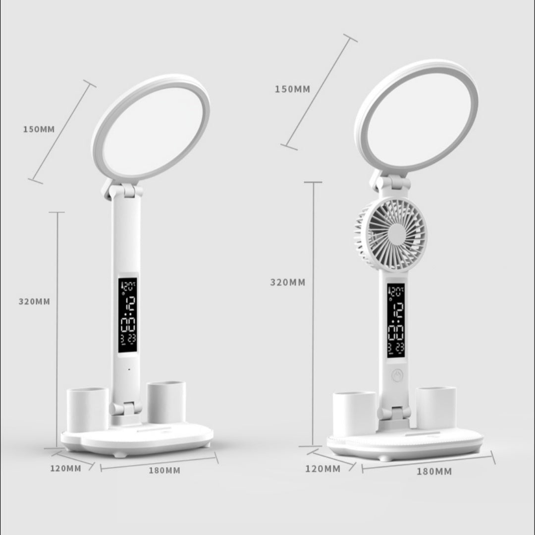 LED Clock Table Lamp USB Chargeable Dimmable Desk Lamp Gadgets dealsniper-net