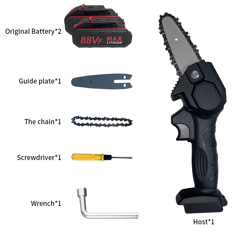 Household Lithium Battery Electric Saw Zola, Rechargeable Saw For Sawing Small Trees Tools dealsniper-net Black 2Battery EU plug