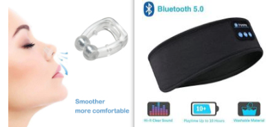 Wireless Bluetooth Sleeping Headphones Headband Thin Soft Elastic Comfortable Music Ear Phones Eye Mask For Side Sleeper Sports Sports DealSniper.net Black set