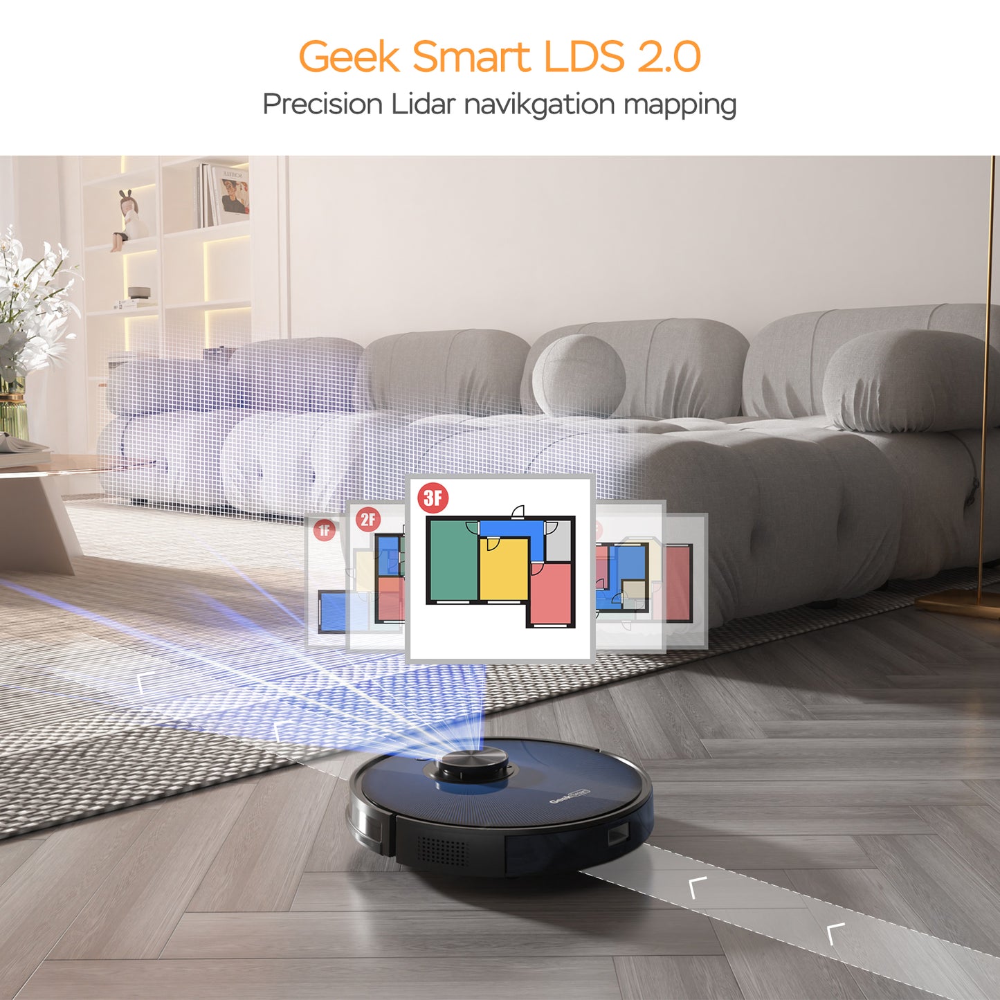 Geek Smart L7 Robot Vacuum Cleaner And Mop, LDS Navigation Home dealsniper-net