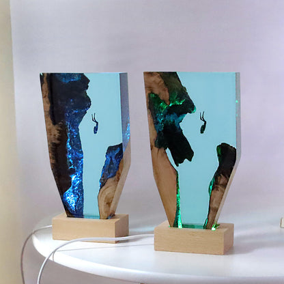 Marine Cave Diver Desktop Decoration Creative Art Lamp Holder
