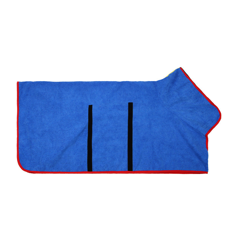 Pet Puppy Clothes Bathing Robe Neck Pet Clothes Pets Gym From House Blue L