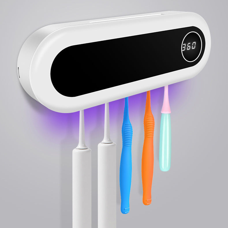 Wall Mounted Toothbrush Holder Smart Toothbrush UV Sterilizer House DealSniper.net Ivory White