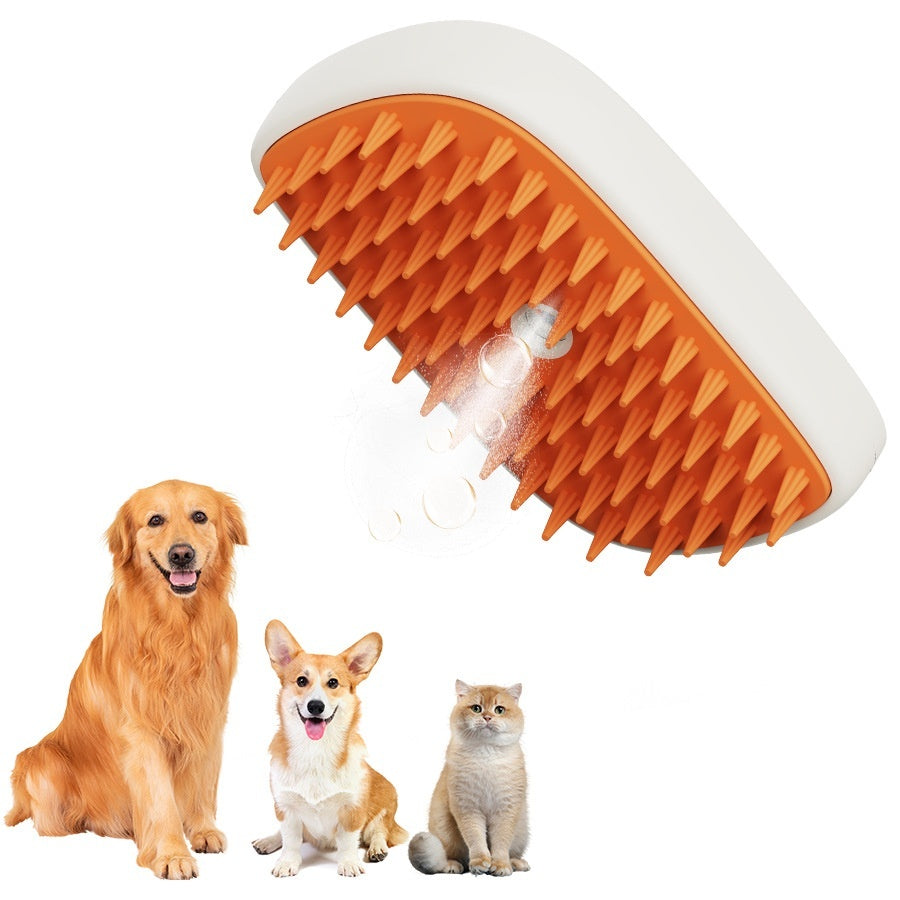 Pets Spray Massage Comb Cat Steam Comb Pet Products Pets dealsniper-net 11.8x6.8x5.5CM White Orange