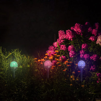 3 Pcs Outdoor Solar Lights IP44 Waterproof Ball RGB Light Outdoor Gym From House