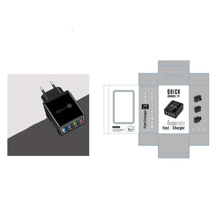 USB Charger Quick Charge 3.0 4 Phone Adapter Electronics DealSniper.net UK Full black and box Q1pc