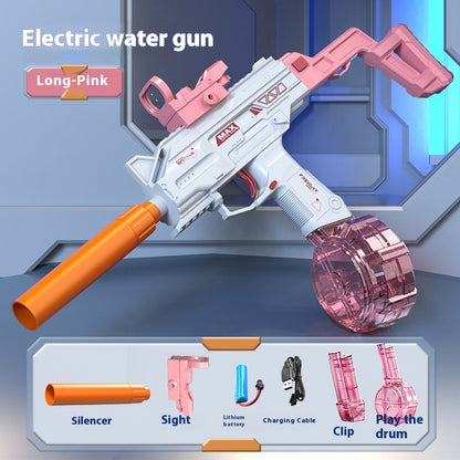 Children Automatic UZI Electric Backpack Water Submachine Gun Kids dealsniper-net Pink Long