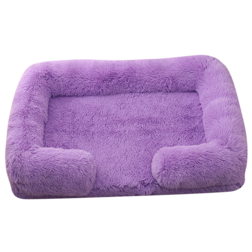 Plush Round Pet Bed Dog Bed Winter Pets Gym From House M27 Purple L No Inner Sleeve