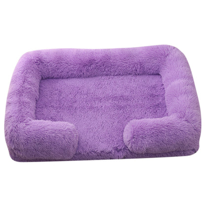 Plush Round Pet Bed Dog Bed Winter Pets Gym From House M27 Purple L No Inner Sleeve