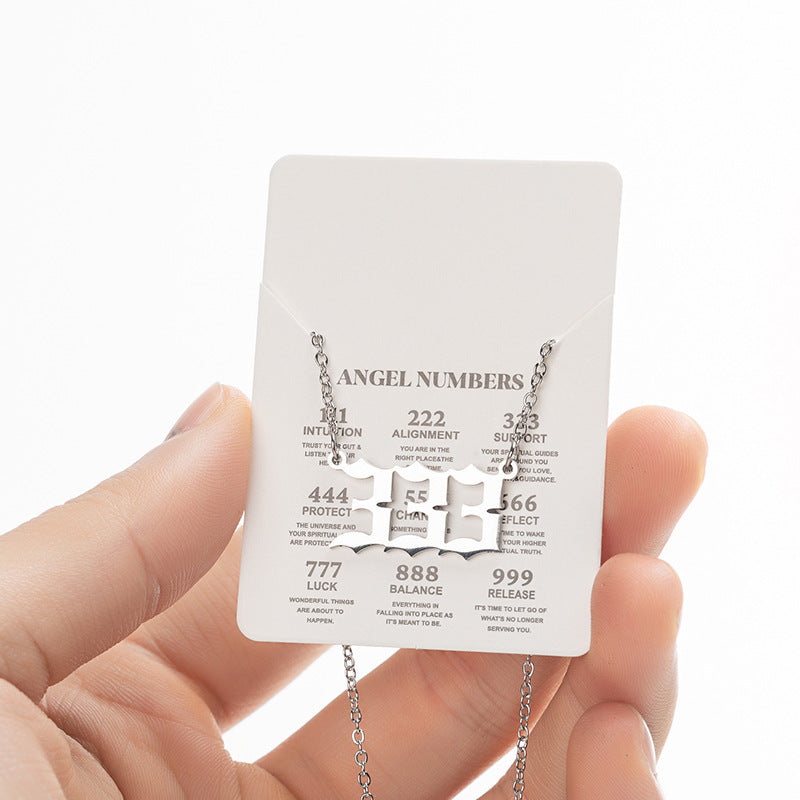 Women's New Angel Lucky Digital Pendant Necklace Jewelry dealsniper-net Body Silver Number3
