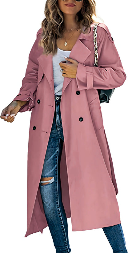 Women's Fashion Casual Solid Color Windbreaker Jacket Women dealsniper-net Pink 2XL