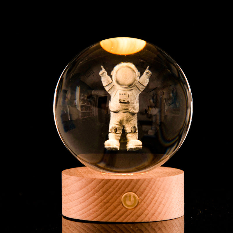 Luminous Galaxy Crystal Ball Decoration 3D Laser Inner Carving Home Decor DealSniper.net
