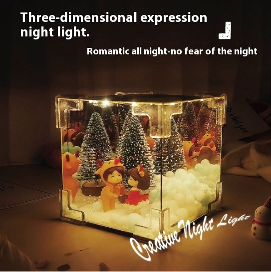 Christmas DIY Decorations Mirror And LED Cube Lamp