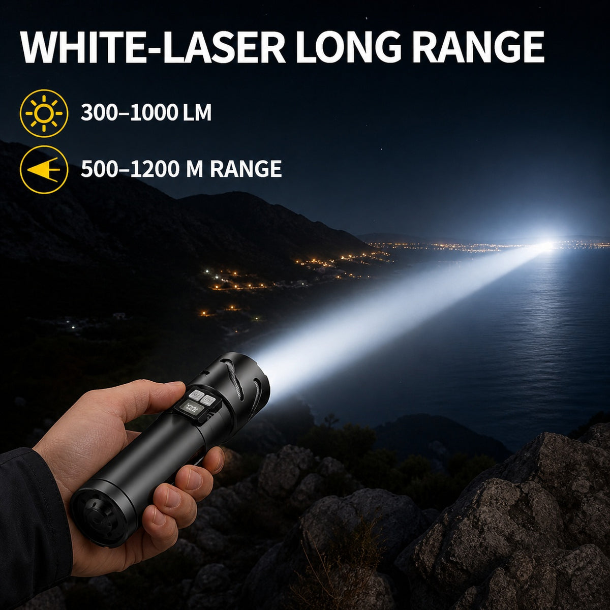Rechargeable White Laser Battery Display Power Bank Outdoor DealSniper.net