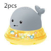 New Baby Bathroom Bath Electric Induction Whale Spray Small Toy Kids dealsniper-net Grey yellow2pcs