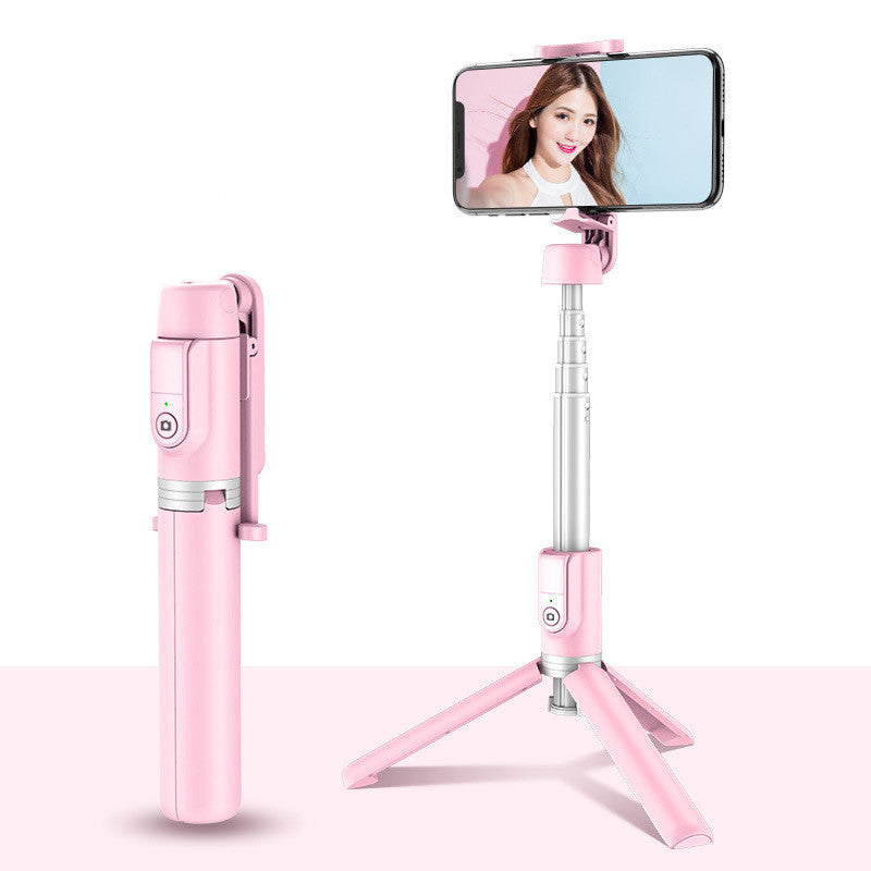 Compatible with Apple, All-in-one Bluetooth Mobile Selfie Stick With Tripod Gadgets dealsniper-net Pink USB