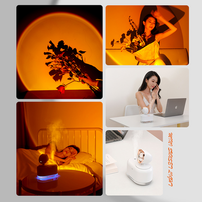 2 In 1 Mini Wireless Sunset Lamp Air Humidifier Fog Sprayer Humidifiers