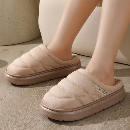 Fashion Solid Plush Slipper Winter Warm Indoor Floor Bedroom