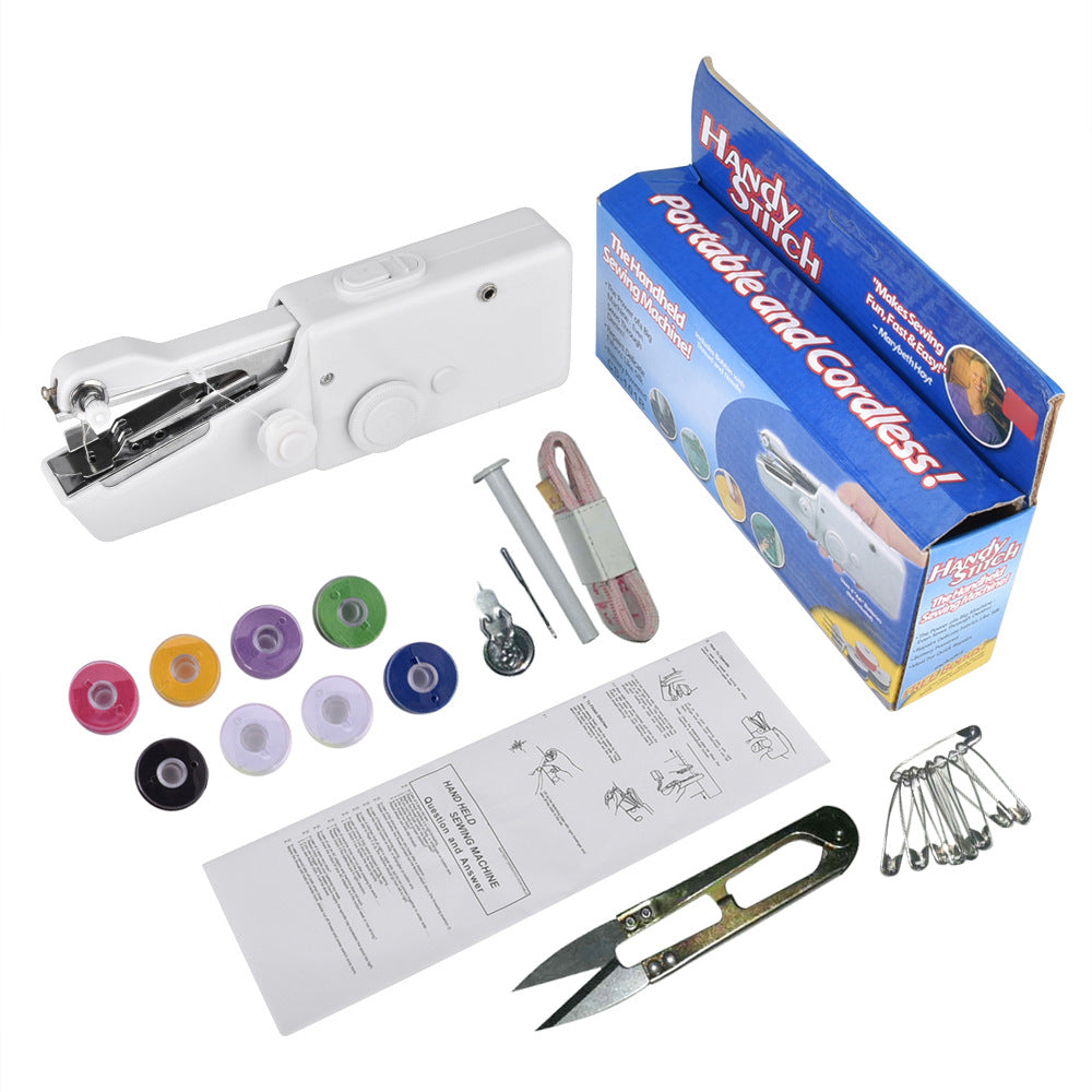 Handheld Electric Sewing Machine Set Black Hobby dealsniper-net White
