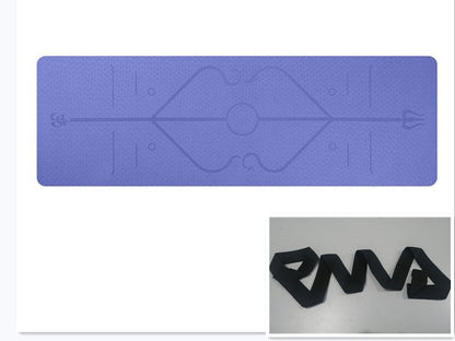 Non Slip TPE Yoga Mat Position Line Beginner Sports DealSniper.net Violet set