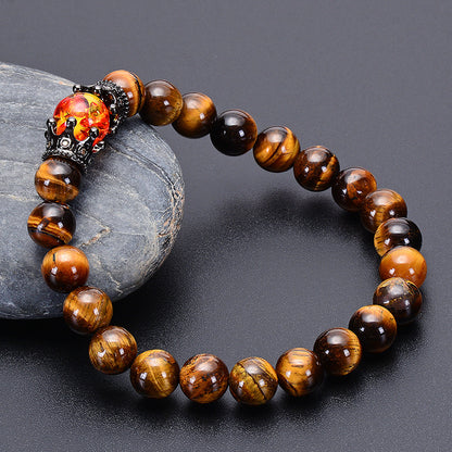 Obsidian Tiger eye White-barked Pine Vintage Bracelet Jewelry Gym From House