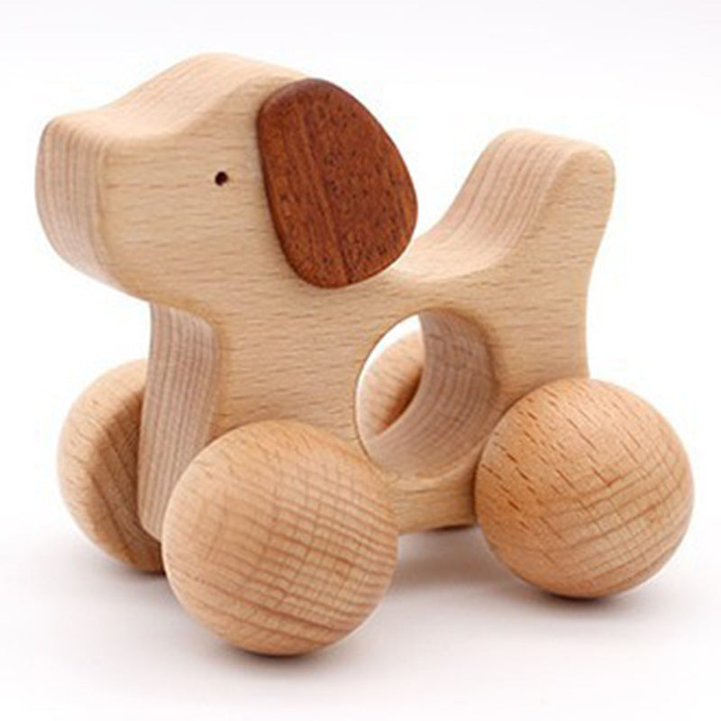 Baby Dog Ecofriendly Wooden Car Infant Toys Child Kids Gym From House A