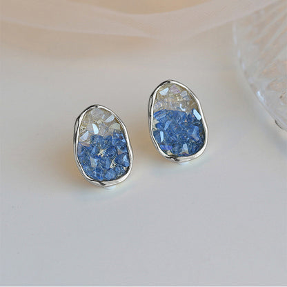New Minimal Sea Crystal Stud Earrings For Women Jewelry Gym From House