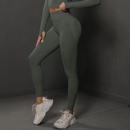 High Waist Seamless Yoga Pants Women's Solid Color Women Gym From House