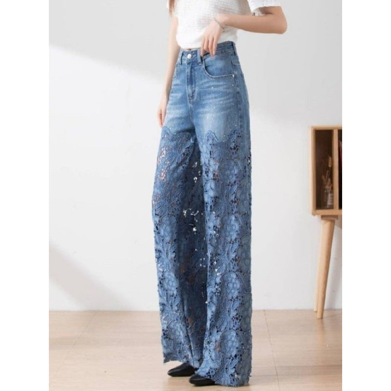 Women's Stitching High Waist Wide Leg Pants Women DealSniper.net