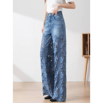 Women's Stitching High Waist Wide Leg Pants Women DealSniper.net