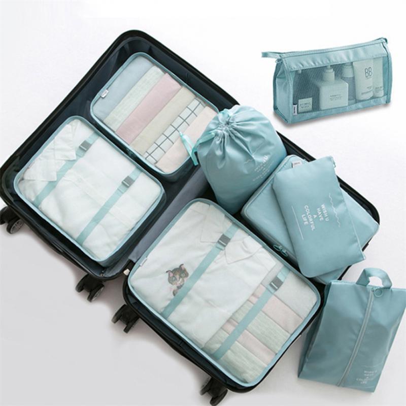 8-piece Set Luggage Divider Bag Travel Storage Clothes Shoes Organizer