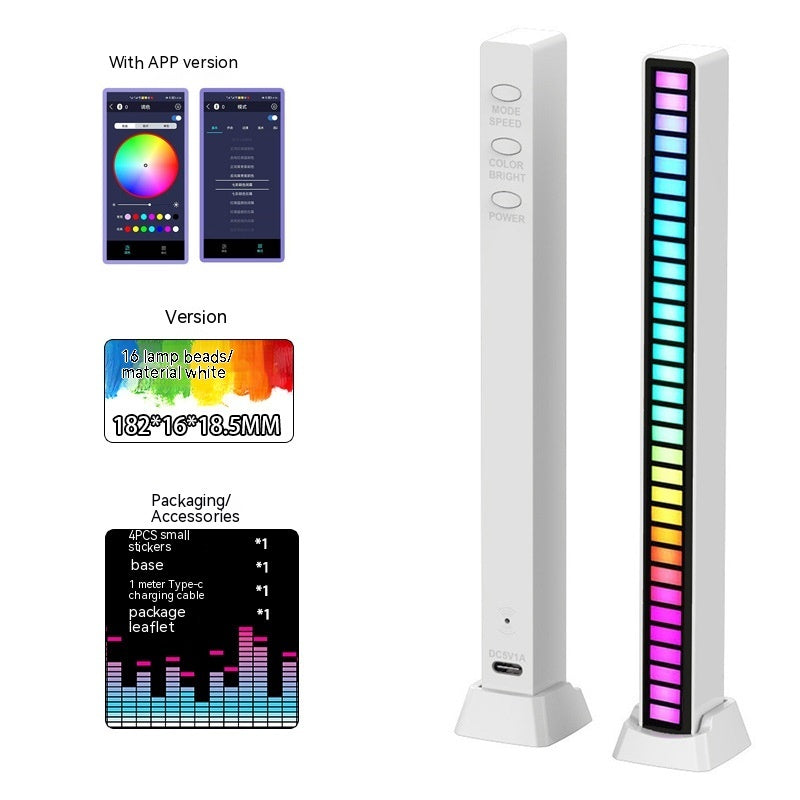 Led Sound Control Light Bar RGB Ambient Pickup Rhythm Lamp Music House DealSniper.net