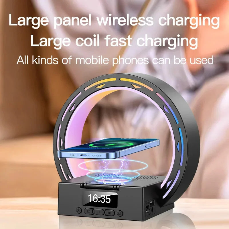 4 In 1 Wireless Bluetooth Speaker Charging Pad Bedside Lamp