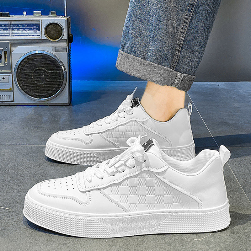 Casual Lace-up Sneakers Men Fashion Breathable Plaid Flats Shoes Men DealSniper.net