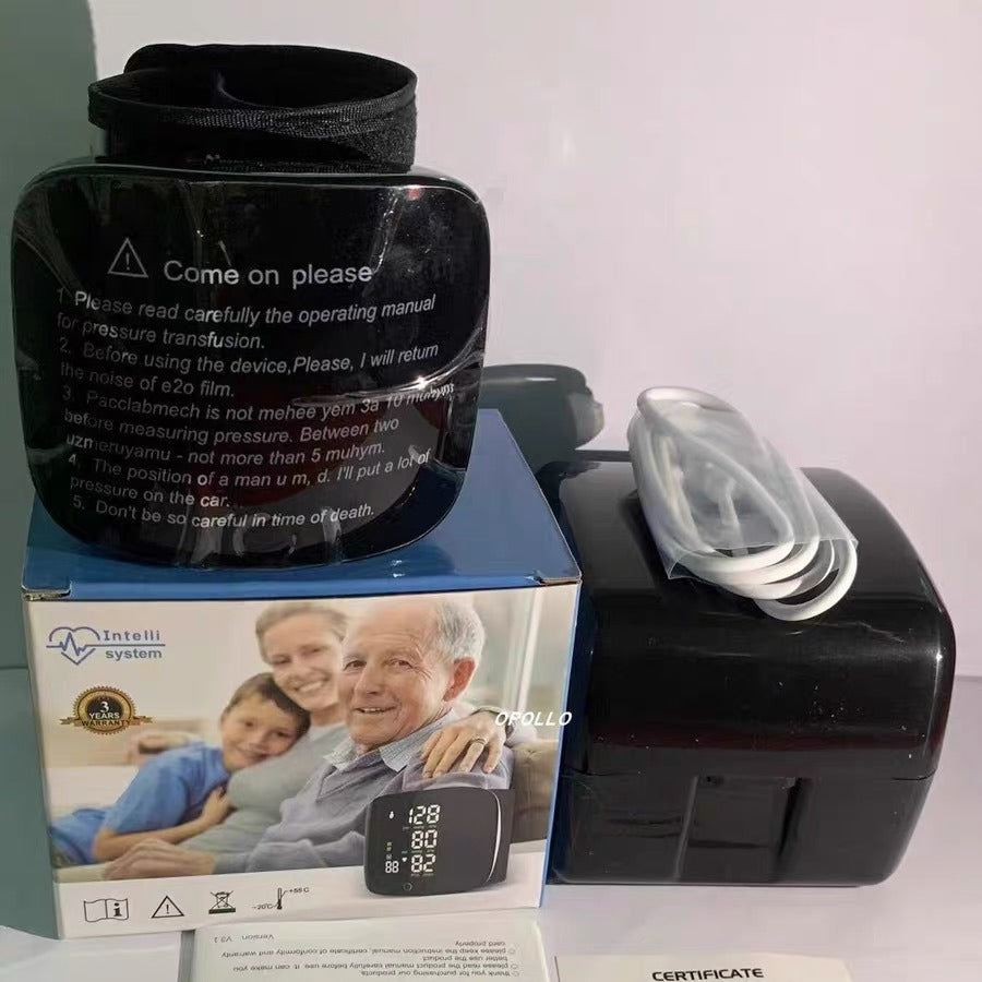 Wrist Sphygmomanometer Rechargeable Blood Pressure Meter Wrist Health Gym From House