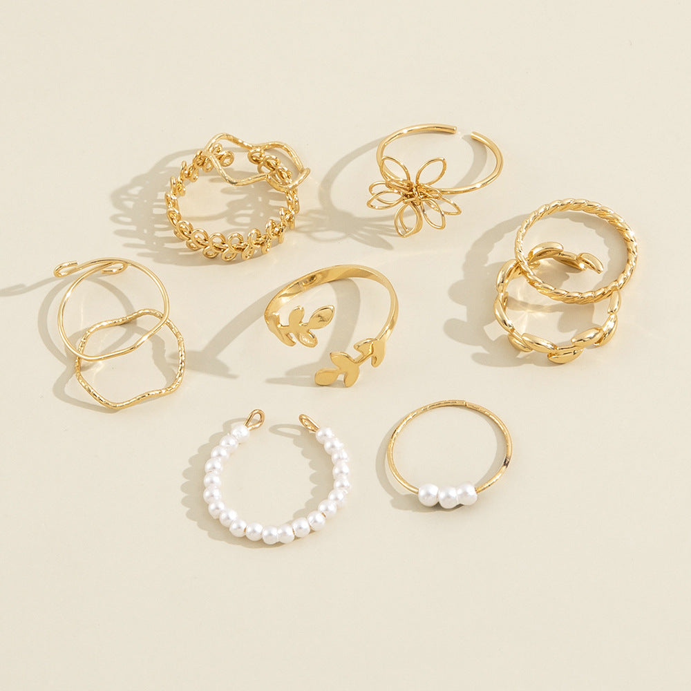 Openwork Flower Set Ring Simple Glossy Deals DealSniper.net