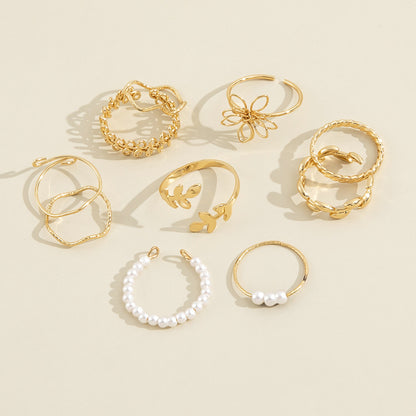Openwork Flower Set Ring Simple Glossy Deals DealSniper.net
