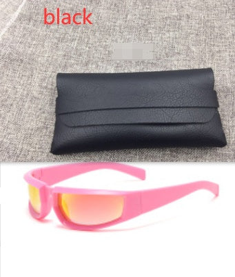 Fashion New Personality Cycling Sports Trend Sunglasses Men Gym From House Pink red mercury C7 With glasses bag