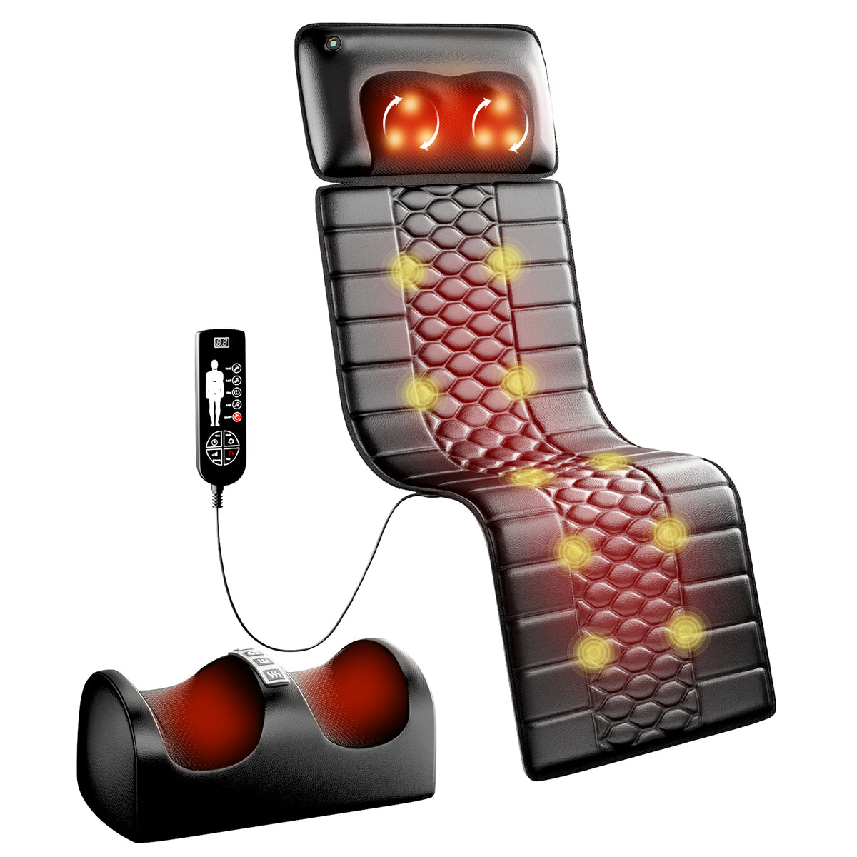 12V Electric Massage Cushion With Heating 9 Modes Health Gym From House 601G