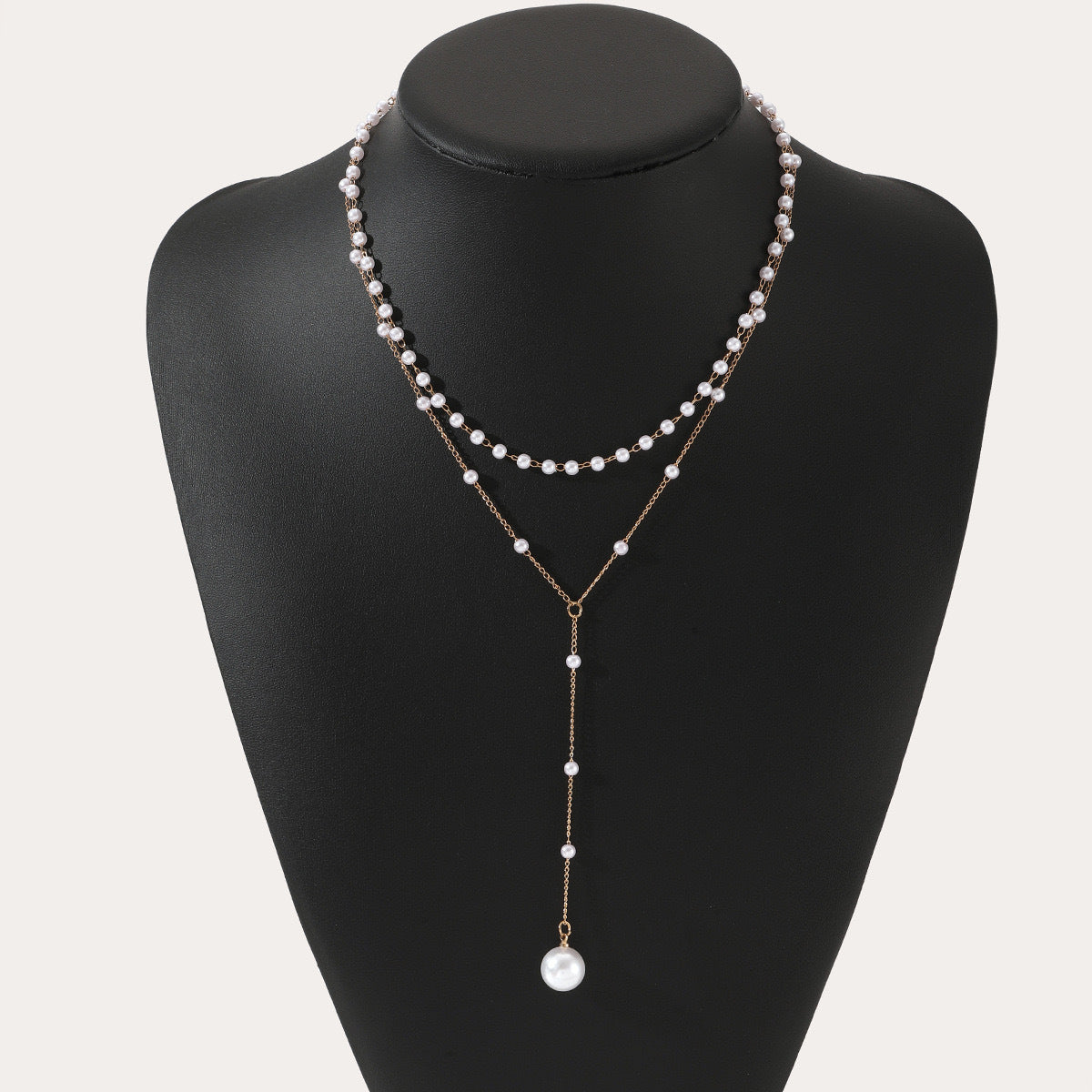 Pearl Double Layer Twin Pearl Necklace Jewelry Gym From House