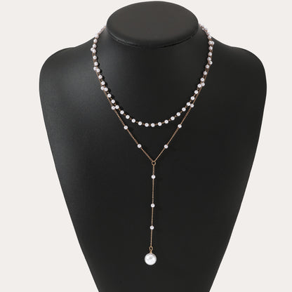 Pearl Double Layer Twin Pearl Necklace Jewelry Gym From House