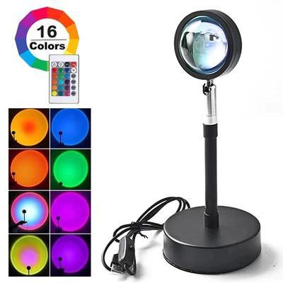 Upgrade Rainbow Sunset Projector Lamp Atmosphere Light Home House DealSniper.net